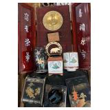 Asian Souvenirs Incl. Inkwell, Ivory Carving, etc.