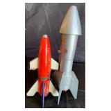 Vintage Toy Rockets incl. Two Stage Red Earth Satellite Rocket