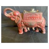 Red Cast Iron Elephant Cigarette Dispenser