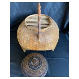 Antique Woven and Beaded Baskets Antique Woven and Beaded Baskets