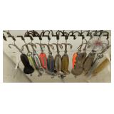 Fishing: Large Group of Muskie, Pike, Bass Lures Spoons Fishing: Large Group of Muskie, Pike, Bass Lures Spoons