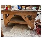 Lot #361 Large Wooden Workbench w/ Vice