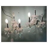 Lot #352 Lot of Antique Crystal Sconces Lot #352 Lot of Antique Crystal Sconces