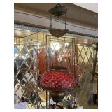 Lot #176 Victorian Cranberry Kerosene Adjustable