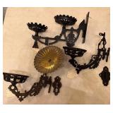 Lot #264 Antique Lantern Cast Iron Wall Brackets Lot #264 Antique Lantern Cast Iron Wall Brackets