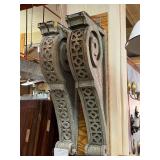 Lot #80 Pair of Oversized Painted Pine Corbels Lot #80 Pair of Oversized Painted Pine Corbels