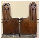 Lot #67 Church Pew Ends with Decorative Carving