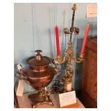 Lot #245 Antique 1890 Samovar & Candlestick