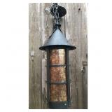 Lot #143 Antique Wrought Iron Lantern Fixture Lot #143 Antique Wrought Iron Lantern Fixture