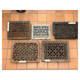 Lot #62 (5) Antique Cast Iron Scroll Grates