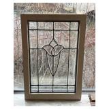 Lot #199 Antique Fully Beveled Glass Window #1