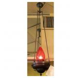Lot #38 Aladdin Style Fixture with Cranberry Shade Lot #38 Aladdin Style Fixture with Cranberry Shade