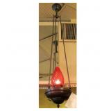 Lot #38 Aladdin Style Fixture with Cranberry Shade