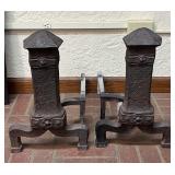 Lot #310 Pair- Antique Bradley & Hubbard Andirons Lot #310 Pair- Antique Bradley & Hubbard Andirons