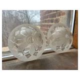 Lot #136 Pair French Etched & Cut Glass Shades