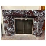 Lot #113 Contemporary 3 Pc. Marble Firebox Lot #113 Contemporary 3 Pc. Marble Firebox