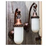 Lot #220 Pair of Antique Copper Sconces Lot #220 Pair of Antique Copper Sconces