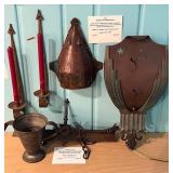 Lot #244 Antique Smalls and Sconce Lot Lot #244 Antique Smalls and Sconce Lot