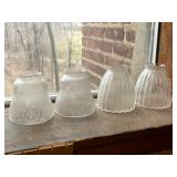 Lot #139 (2) Pairs of Double Cut Glass Shades Lot #139 (2) Pairs of Double Cut Glass Shades