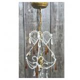 Lot #37 (2) Two Light Beaded and Crystal Fixture Lot #37 (2) Two Light Beaded and Crystal Fixture