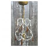 Lot #37 (2) Two Light Beaded and Crystal Fixture