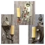 Lot #162 (3) Antique Tudor Revival Style Sconces