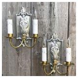 Lot #55 Neoclassical Style Double Arm Sconces Lot #55 Neoclassical Style Double Arm Sconces