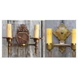 Lot #161 (2) Antique Tudor Revival Sconces Lot #161 (2) Antique Tudor Revival Sconces