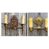 Lot #161 (2) Antique Tudor Revival Sconces