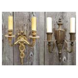 Lot #160 (2) Antique Neoclassical Candle Sconces Lot #160 (2) Antique Neoclassical Candle Sconces