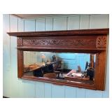 Lot #111 Carved Quartersawn Oak Over Mantle