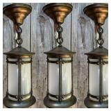 Lot #149 Set of 3 Antique Arts & Crafts Lights Lot #149 Set of 3 Antique Arts & Crafts Lights