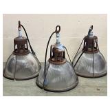 Lot #167 Industrial Overhead Light Set of 3 Lot #167 Industrial Overhead Light Set of 3