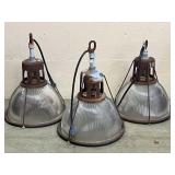 Lot #167 Industrial Overhead Light Set of 3