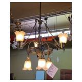 Lot #173 Antique Brass 6 Arm Fixture Lot #173 Antique Brass 6 Arm Fixture