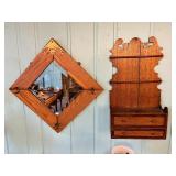 Lot #31 Antique Mirror & Spoon Rack