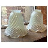 Lot #138 1890 Blown Blue Opal Shades (Pair) Lot #138 1890 Blown Blue Opal Shades (Pair)
