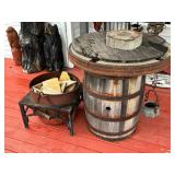 Lot #86 Cast Iron Fire Pit & Barrel