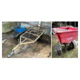 Lot #124 Utility Cart, Wheel Barrow, Seed Spreader