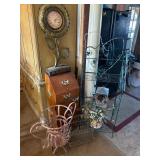 Lot #112 Misc Decor- Flower Clock, Bakers Shelf