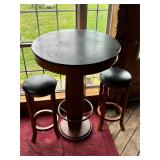 Lot #111 High Top Table w/ 2 Bar Stools & Rug
