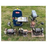 Lot #54 Ryobi Band Saw, Drill Press, Grinders, etc