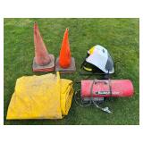 Lot #118 Backpack Sprayer, Cones, Tarp, etc.