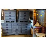 Lot #115 Large Hand Painted Furniture Group