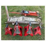 Lot #55 (4) Jack Stands and (2) Floor Jacks