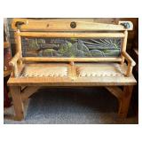 Lot #21 Great Craved & Cast Equestrian Bench