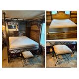 Lot #136 (2) Queen Beds with Frames + Stool
