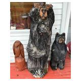 Lot #20 (3) Carved Tree Animals- (2) Bears, 1 Bird