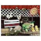 Lot #95 Outdoor Yard Decor Group- Metal Flower