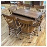 Lot #59 Dinning Set incl. Chairs, (2) Leaves, etc.